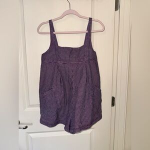 Free People Billie Plaid Romper